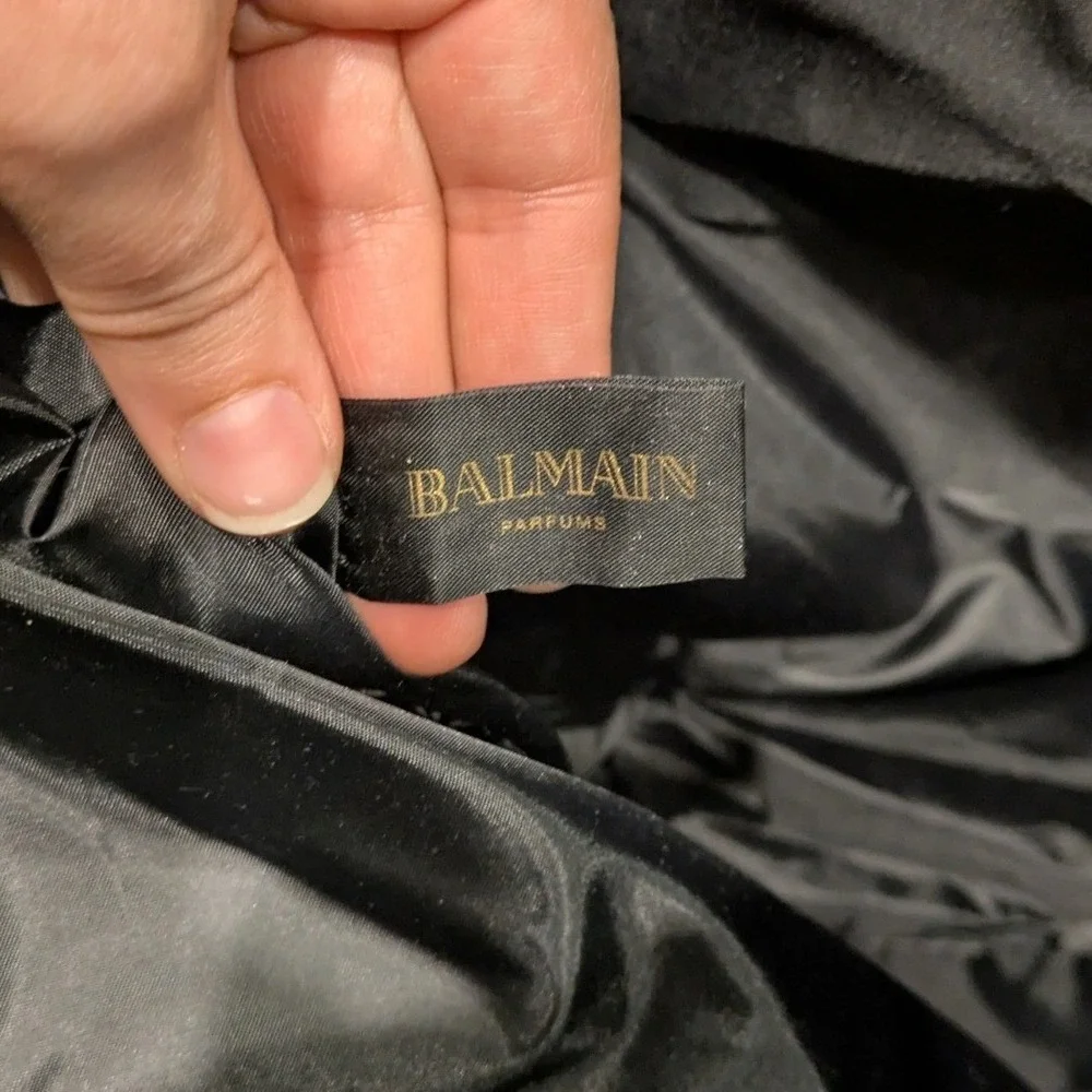 Balmain Parfums Black Zebra Print‎ Tote Bag Faux Suede BAZPA31
